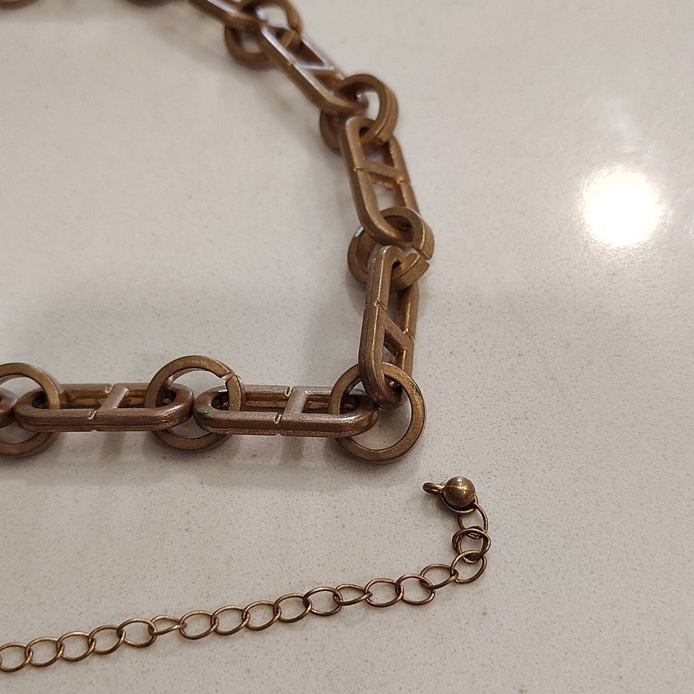 Link Necklace Gold Plated Chain 17" With Extender - Picture 4 of 7